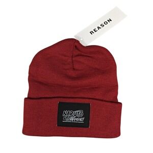 Naruto Shippuden Hat Cap Strap Back Burgundy Reason Anime Patch Mens One Size